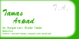 tamas arpad business card